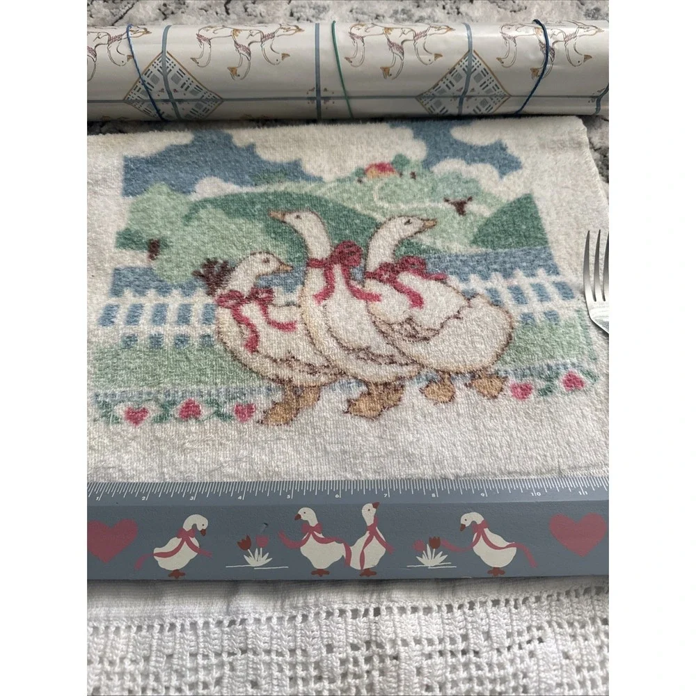Vintage Country Goose Kitchen Magic Cover 90 X 16 Magnet Ruler Linens Cultlery